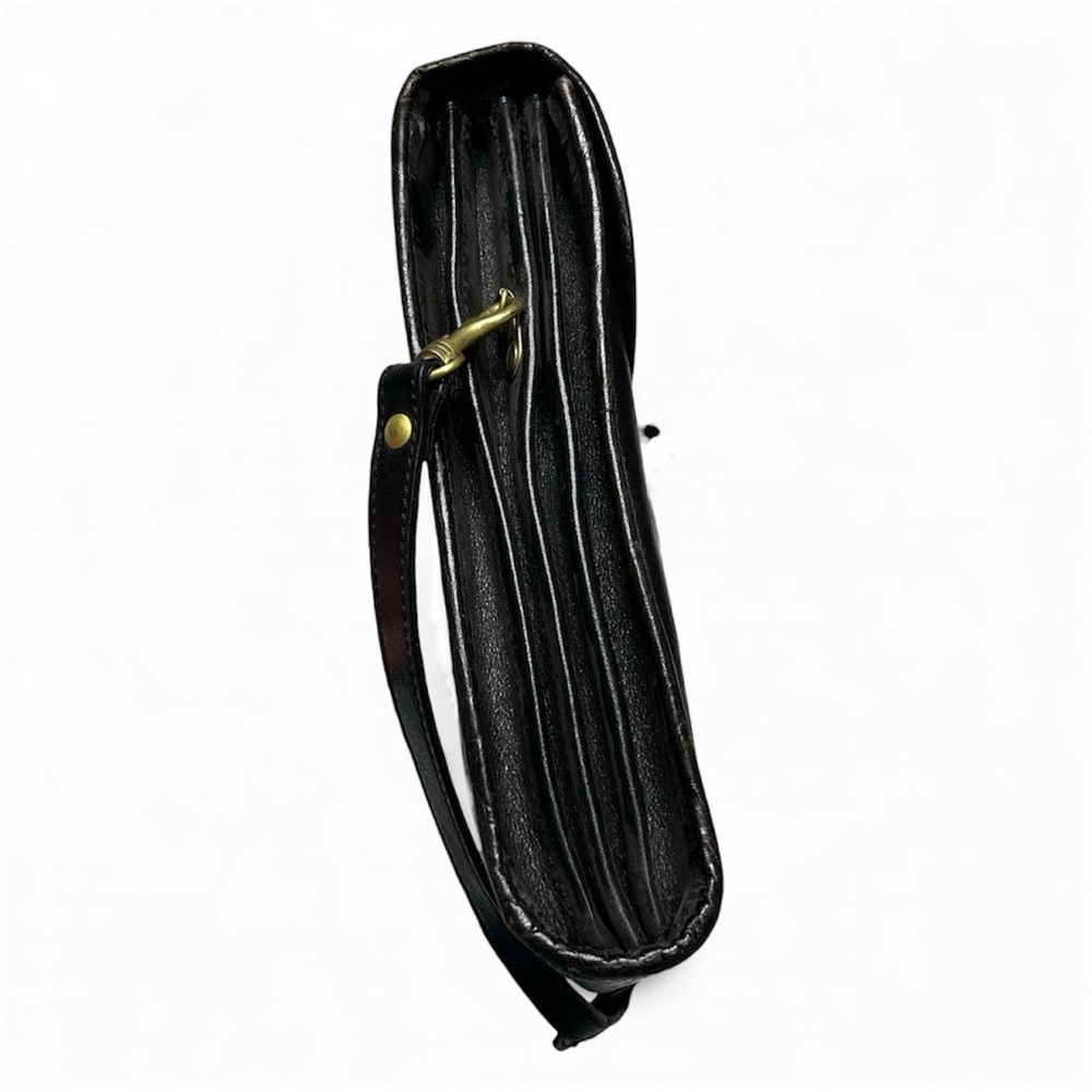 Leather Briefcase Satchel Black Men’s Work Shoulder Bag Crocodile Baggagio - Picture 7 of 14